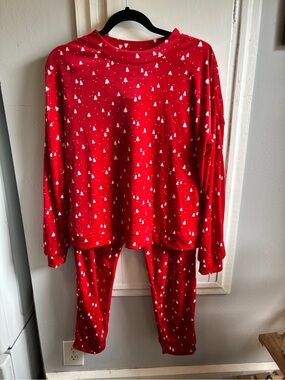 Auden Red and White Holiday Tree Pajama Set
